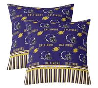 Homemissing Football Throw Pillow Covers Set of 2 for Kids Boys Girls Baltimore Cushion Case 55x55cm Rugby Sports American Football City Decor Pillowcase Purple Yellow Bedroom Decor