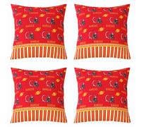 Homemissing Football Throw Pillow Covers Set of 4 for Kids Boys Girls Kansas Cushion Case 40x40cm Rugby Sports American Football City Decor Pillowcase Red Yellow Bedroom Decor