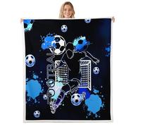 Homemissing Football Warm Cozy Baby 30x40Inch Rugby Sports Fleece Throw Blanket for Kids Boys Girls Decor Soccer Ball Game Sherpa Blanket Plush Fuzzy Soft Microfiber American Football Bedroom Decor