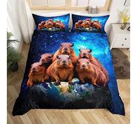 Homemissing Funny Cute Capybara Duvet Cover Galaxy Capybaras Bedding Set Cartoon Capybara Comforter Cover Kawaii Decor Capybara Bedspread Cover With 1 Pillow Case Single