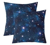Homemissing Galaxy Throw Pillow Covers 50x50cm Set of 2 Kids Outer Space Decorative Pillow Case Pillowcase for Sofa Bed Blue Universe Planet Printed Cushion Cover Starry Sky Outdoor Pillows Covers