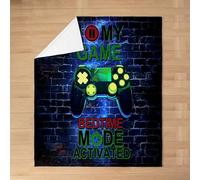 Homemissing Gamer Flannel Blanket Plush Fuzzy Baby 30x40Inch For Kids Boys Girls Modern Game Console Controller Fleece Throw Blanket Ultra Soft Brick wall Print Cozy Blanket Teen Boy Joystick