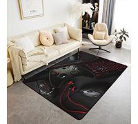 Homemissing Gamer Living Room Rugs Headphone Gaming Decorative Carpet Kids Mouse Keyboard Games Equipments Accent Rug Handheld Game Gamepad Room Decor Area Rug 100x150cm,Reversible