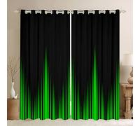 Homemissing Geometric Abstract Ombre Window Curtains Green and Black Blackout Curtains Gradient Dark Simple Style Darkening Dreapes Modern Abstract Art Window Treatments W52*L63