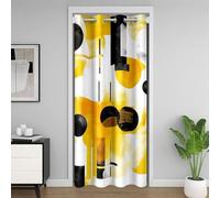Homemissing Geometric Closet Cover Set Yellow Black Doorway Curtain Privacy for Kids Boys Girls Rectangle Square Room Divider Curtain Modern Abstract Art Bedroom Living Room 150x203cm 1 Panel