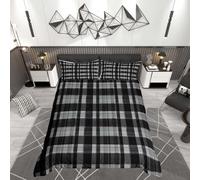 Homemissing Geometric Grid Duvet Cover Set King Size For Kids Boys Girls Gingham Bedding Set Buffalo Plaid Duvet Cover with 2 Pillowcases Checkered Bedding