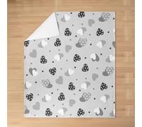 Homemissing Girls Love Plush Throw Blanket Cute Heart Pattern Flannel Blanket Baby 30x40Inch Grey All Season Love Heart for Couch Bed Bedroom