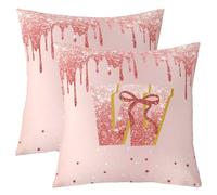 Homemissing Glitter Bow Throw Pillow Covers Set of 2 Cute Coquette Bowknot Decorative Pillowcase Personalized Initial W Cushion Covers Girly Bow Cushion Case Cute Dreamy Princess Home Decor 60x60cm