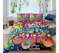 Homemissing Graffiti Pattern Bedding Set Hippie Style Graffiti Style For kids boys Street Culture Bedding & Linen Super King Room Decoration