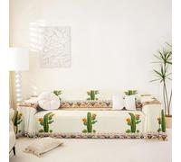 Homemissing Green Cactus Couch Covers Boho Western Pet Friendly Sofa Cover Aztec Decor Sectional Sofa Slipcovers Southwestern Love Seat L Shape Couch Slipcover, 180x259cm