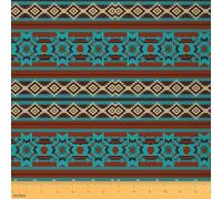 Homemissing Green Red Southwestern Aztec Fabric by The Yard 5 Yards (L460*W150cm) Geometric Upholstery Fabric for Chairs Geometry Bohemian Tribal Rustic for Home DIY, Waterproof Indoor Outdoor Men