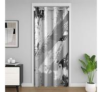 Homemissing Grey Abstract Door Curtain for Doorway Privacy 86x203cm Modern Art Geometric Closet Cover Minimalist 30%-50% Room Darkening Blackout Insulated Thermal,Microfiber