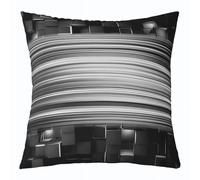 Homemissing Grey Black Throw Pillow Covers 1 Pcs Geometric Cushion Case Modern Abstract Art Decor Pillowcase Luxury Indoor Outdoor Strip Lines Super Soft 50x50cm