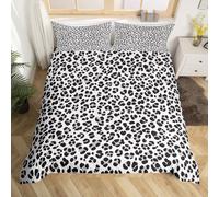 Homemissing Grey Leopard Duvet Cover Double Size Boys Girls Cheetah Bedding Set Breathable Soft Animal Print Comforter Cover 3Pcs Zebra Bedroom Decor Safari