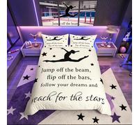 Homemissing Gymnastics Bedding Duvet Cover Set Gymnastics Lover Bedding Gymnast Dancer Comforter Cover Set Microfiber Bedspread Cover Shaped Body White Bedroom Bedclothes Single