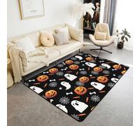 Homemissing Halloween Area Rug 100 * 150cm Polyester | Ghost Pumpkin Living Room Rugs for Bedroom Fairy Tales Decor Carpet Funny Indoor Floor Mat Soft Non-slip