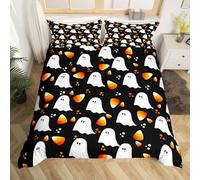 Homemissing Halloween Theme Duvet Cover Super Super King Size Kids Cute Ghost Candy Bedding Set for Boys Girls Polka Dots Duvet Cover Room Decor