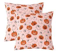 Homemissing Halloween Throw Pillow Covers Set of 2 Gothic Pumpkin Cushion Case Cute Ghost Decor Pillowcase Happy Halloween Indoor Outdoor Super Soft 45x45cm