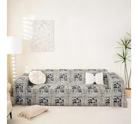 Homemissing Happy Camping Soft Sofa Cover Camper Couch Blanket Fits 1 Cushion, 180x259cm Cartoon Camping Car Decorative Couch Cushion Cover Rv Slipcover