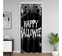 Homemissing Happy Halloween Closet Cover 150x203cm Kids Spider Divider Curtain Cover for Boys Cobweb Vintage Halloween Decor Spooky Black White Door Curtain for Doorway Privacy 30%-50% Blackout Shades
