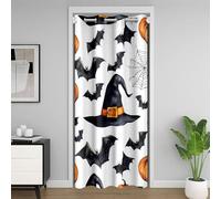 Homemissing Happy Halloween Door Curtain for Doorway Privacy Pumpkin Closet Cover for Kids Boys Girls Fall Pumpkin Lantern Bat Cobweb Magic Room Divider Curtain Cover 150x203cm 30%-50% Blackout Shades