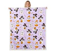 Homemissing Happy Halloween Fleece Throw Blanket Kids Baby 30x40Inch Light Purple Cute Ghost Sherpa Blanket Plush Fuzzy Kids Teens Pumpkin Candy Spooky Trick or Treat for Bed Sofa Chair Living Room
