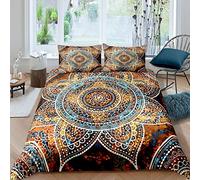 Homemissing Hippie Mandala Duvet Cover Boho Mandala Paisley Bedding Set Bohemian Exotic Floral Comforter Cover for Boys Girls Teens Flowers Bedding & Linen Double