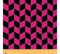 Homemissing Hot Pink and Black Fabric by The Yard Modern Geometric Upholstery Fabric for Chairs Abstract Checkered Decor for DIY Sewing Craft Projects Rhombus Grid 1 Yard (L92*W150cm)