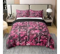 Homemissing Hunting Camo 100% Cotton Duvet Cover Set Single Size Camouflage Tree Branches Bedding Set for Kids Boys Men Cabin Camo Duvet Cover with 1 Pillowcase Soft