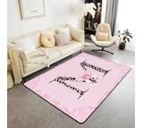 Homemissing Initial Letter M Area Rug 100 * 150cm Leopard Print Living Room Rugs for Kids Boys Girls Bedroom Bowknot Alphabet Decor Carpet with Non-Slip Backing Cheetah Fur Indoor Floor Mat Soft