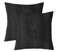 Homemissing Kids Black Leopard Square Cushion Covers Set of 2 Cheetah Print Throw Pillow Covers Safari Pillow Covers for Kids Boys Girls Animal Cushion Covers for Couch Sofa 45x45cm