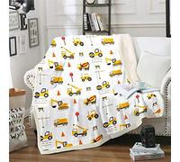 Homemissing Kids Blanket Cartoon Cars Blanket Excavator Tractor Blanket for Boys Bedroom Abstract Vehicles Cranes Ultra Soft Microfiber Flannel Fleece Blanket Baby 30x40 Inch