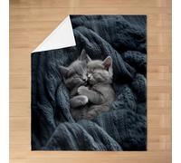 Homemissing Kids Cat Plush Blanket for Bed Sofa Couch Cats Print for, Sherpa Blanket Cute Kitten Fleece Throw Blanket Boys Girls Teens Bedroom Decor 40x50Inch