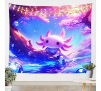 Homemissing Kids Cute Axolotl Tapestry Large 58x79 Inch Cartoon Salamander Wall Blanket for Boys Girls Kawaii Ocean Sealife Wall Hanging Wall Art Room Decor