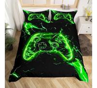 Homemissing Kids Gaming Duvet Cover Set Single Size For Boys Teens Gamer Room Decor Bedding Set Gamepad Controller Bedding Comforter Cover Set Flash Brain Game Video Duvet Cover with 1 Pillowcase