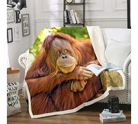 Homemissing Kids Gorilla Blanket for Girls Boys Adults Brown Wildlife Nature Blanket Room 3D Gorilla MONKEY Blanketative Baby 30x40 Inch