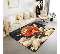 Homemissing Kids Japanese Style Indoor Floor Mat Area Rug 150 * 200cm, Machine Washable Living Room Rugs for Bedroom Boys Girls Minimalist Design Decor Carpet for Teens Bedroom Decor Soft Non-slip