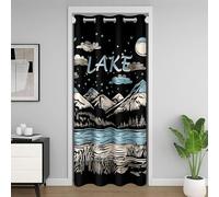 Homemissing Kids Lake Closet Cover 132x203cm 1 Panel, Lake House Door Curtain for Doorway Privacy Lake Rules Room Divider Curtain for Kids Boys Girls Camping Bedroom Living Room