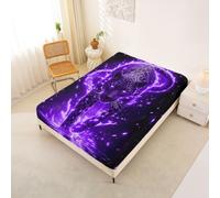 Homemissing Kids Leopard Purple Fitted Sheet King Safari Cheetah Print