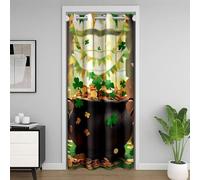 Homemissing Kids Lucky St Patricks Day Door Curtain for Doorway Privacy 150x203cm 1 Panel, Shamrock Room Divider Curtain Green Clover Closet Cover Boys Girls Teens Bedroom Living Room