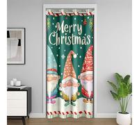 Homemissing Kids Merry Christmas Doorway Curtain Privacy 1 Panel,106x203cm Santa Claus 30%-50% Room Darkening Blackout Xmas Tree Snowflake Winter Theme Door Curtain Happy New Year Window Treatments