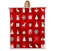 Homemissing Kids Merry Christmas Fleece Throw Blanket Double 60x79Inch Snowflake Warm Cozy For Boys Girls Teens Bed Xmas Deer Elk Sherpa Blanket Plush Fuzzy Holiday Breathable Soft Lightweight