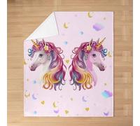 Homemissing Kids Unicorn Flannel Blanket Plush Fuzzy 40x50Inch Pink Cute Horse Print Fleece Throw Blanket Girls Women Couch Decor Unicorn Cozy Blanket