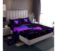 Homemissing Kids Virgo Bed Sheets Set Double Size Constellations Bedding Set Boys Girls 12 Horoscope Astrology Bohemian Exotic Style Fitted Sheet Room Decor
