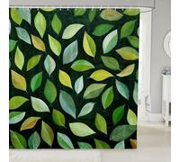 Homemissing Leaves Waterproof Polyester Fabric 150x180cm Leaf Botanical Shower Curtain for Bathroom Decor for Kids Boys Girls Decor Summer Happy Camping Bath Curtain Soft Nature