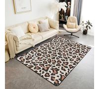 Homemissing Leopard Area Rug 100 * 150cm Animal Skin Living Room Rugs for Kids Boys Girls Bedroom Animal Print Decor Carpet with Non-Slip Backing Indoor Floor Mat Soft Polyester