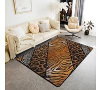 Homemissing Leopard Area Rug 150 * 200cm For Kids Boys Girls Room Cheetah Living Room Rugs for Tiger Fur Print Decorative Carpet Animal Print Indoor Floor Mat