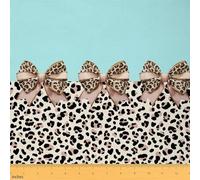Homemissing Leopard Bow Fabric by The Yard Black and Blue Bowknot Upholstery Fabric for Chairs Cheetah Indoor Outdoor Decor for DIY Sewing Craft Projects Sweet Romantic 3 Yards (L276*W150cm)
