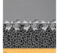 Homemissing Leopard Bow Fabric by The Yard Grey and Black Bowknot Upholstery Fabric for Chairs Cheetah Indoor Outdoor Decor for DIY Sewing Craft Projects Sweet Romantic 1 Yard (L92*W150cm)