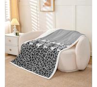 Homemissing Leopard Bow Sherpa Throw Blanket for Couch Grey and Black Bowknot Super Soft Cozy Fleece Cheetah Blanket for Winter, Plush Throw Sweet Romantic Baby 30x40Inch All Season